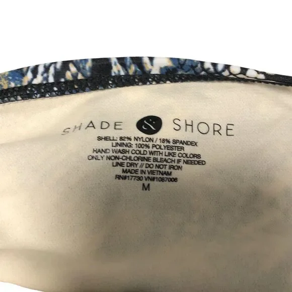 NEW Shade & Shore Snake Skin Print Bikini Set Triangle Top Cheeky Bottom Size M - Picture 9 of 12